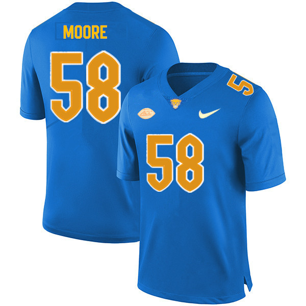 Men #58 Terrence Moore Pitt Panthers College Football Jerseys Sale-Royal